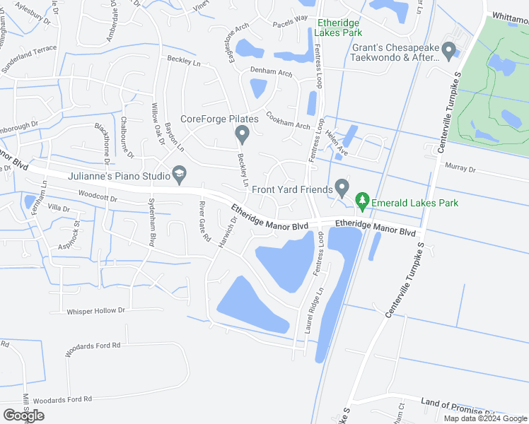 map of restaurants, bars, coffee shops, grocery stores, and more near 809 Beacon Hill Place in Chesapeake
