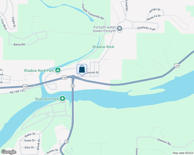 map of restaurants, bars, coffee shops, grocery stores, and more near 187 School Street in Forsyth