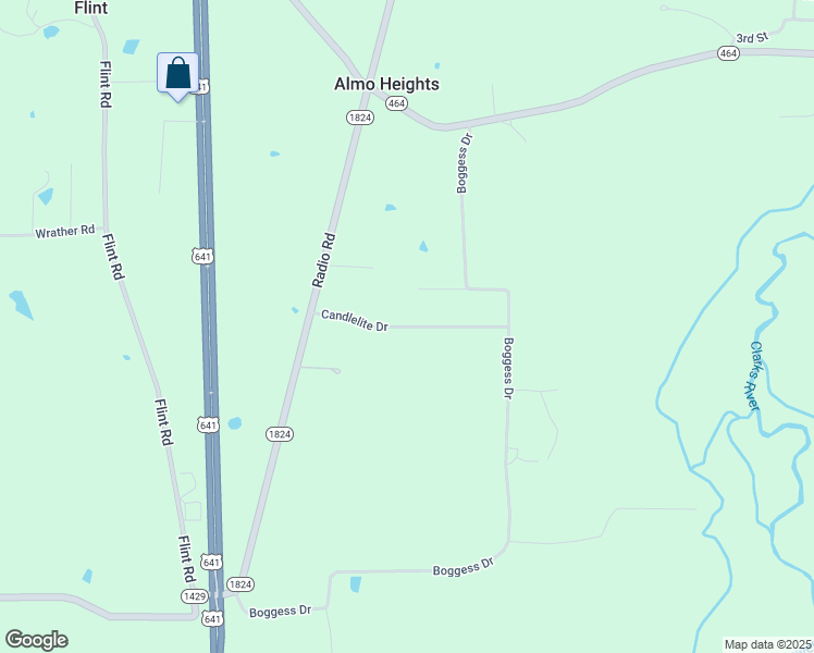 map of restaurants, bars, coffee shops, grocery stores, and more near 218 Candlelite Drive in Almo