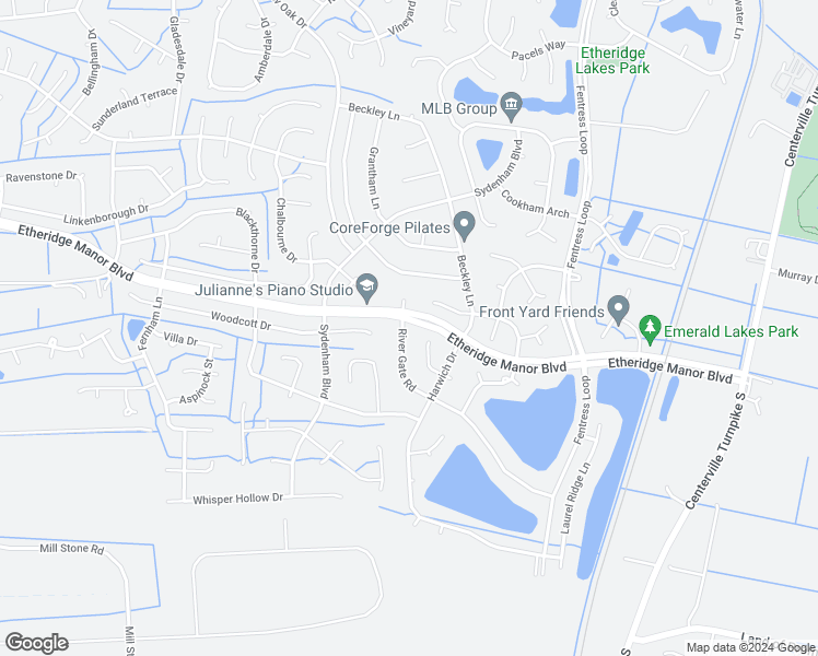 map of restaurants, bars, coffee shops, grocery stores, and more near 601 River Gate Road in Chesapeake