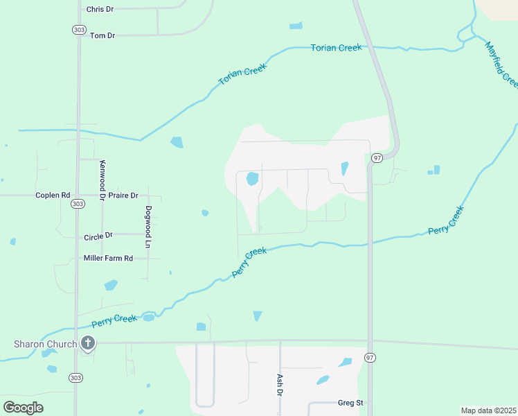 map of restaurants, bars, coffee shops, grocery stores, and more near Piney Point Street in Mayfield
