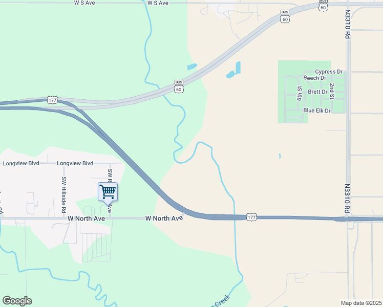 map of restaurants, bars, coffee shops, grocery stores, and more near U.S. 77 in Ponca City