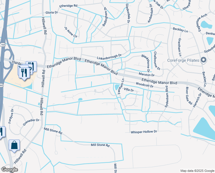 map of restaurants, bars, coffee shops, grocery stores, and more near 512 Trotters Lane in Chesapeake