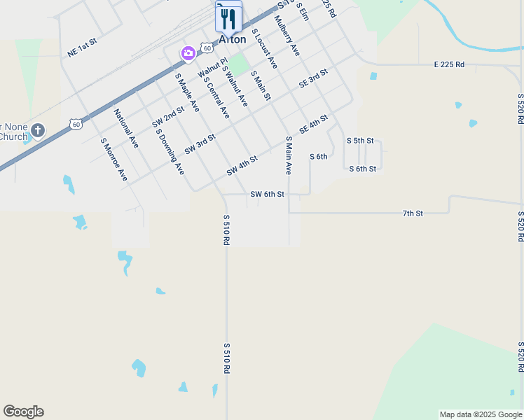 map of restaurants, bars, coffee shops, grocery stores, and more near 615 South Main Street in Afton
