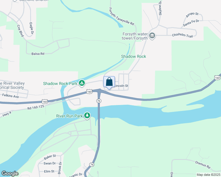 map of restaurants, bars, coffee shops, grocery stores, and more near 185 Jefferson Street in Forsyth