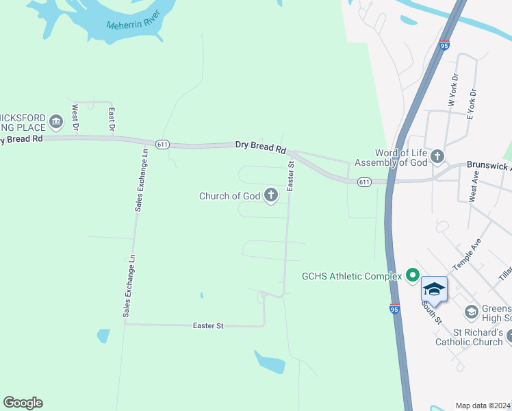 map of restaurants, bars, coffee shops, grocery stores, and more near 80 Ellington Street in Emporia