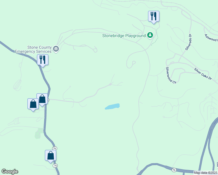 map of restaurants, bars, coffee shops, grocery stores, and more near 496 Notch Lane in Branson West