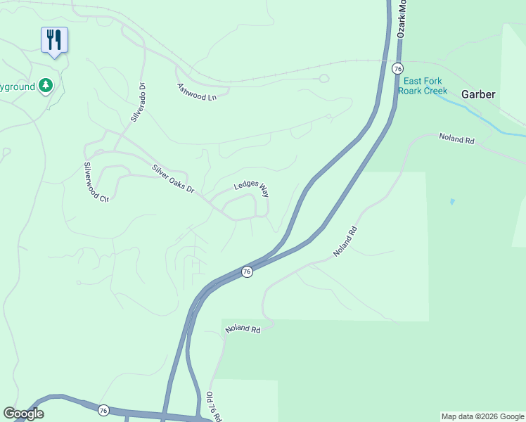 map of restaurants, bars, coffee shops, grocery stores, and more near 924 Ledges Way in Branson West