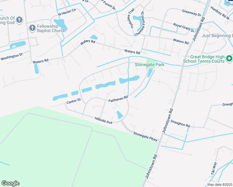 map of restaurants, bars, coffee shops, grocery stores, and more near 1105 Cutspring Road in Chesapeake