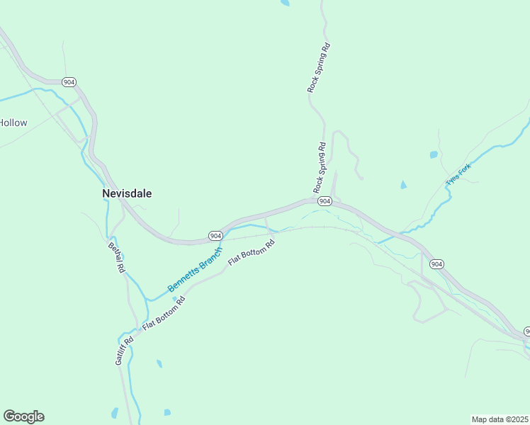 map of restaurants, bars, coffee shops, grocery stores, and more near Flat Bottom Road in Williamsburg