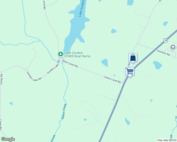 map of restaurants, bars, coffee shops, grocery stores, and more near 261-271 Union Level Road in South Hill