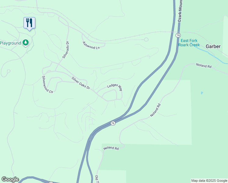 map of restaurants, bars, coffee shops, grocery stores, and more near 613 Crossing Drive in Branson West