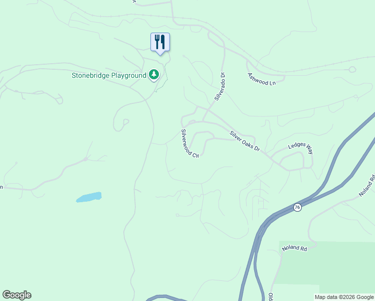 map of restaurants, bars, coffee shops, grocery stores, and more near 140 Silverwood Circle in Reeds Spring