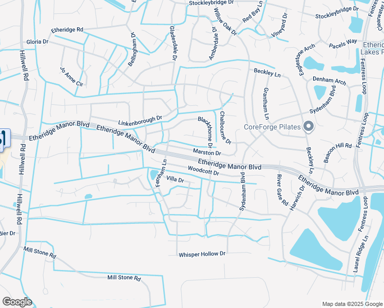 map of restaurants, bars, coffee shops, grocery stores, and more near 625 Marston Drive in Chesapeake
