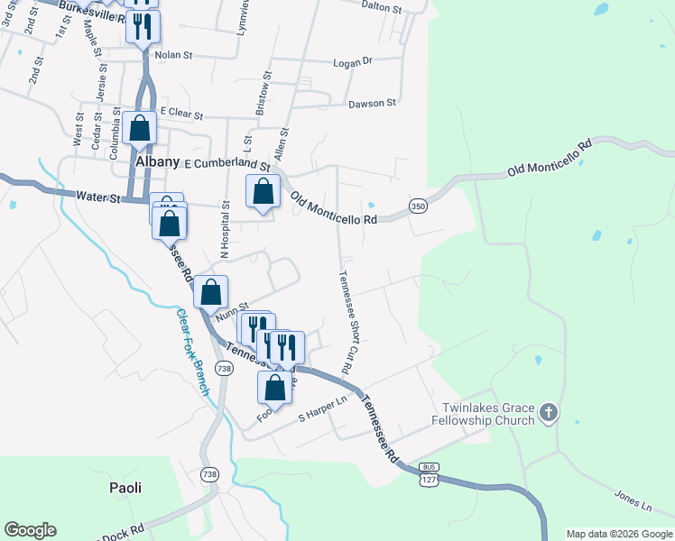 map of restaurants, bars, coffee shops, grocery stores, and more near 475-515 Short Cut Road in Albany