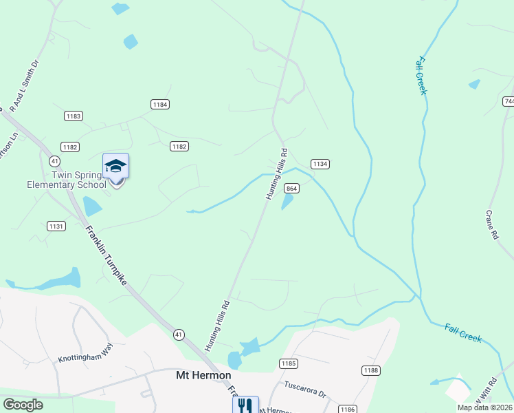map of restaurants, bars, coffee shops, grocery stores, and more near 1720 Hunting Hills Road in Danville