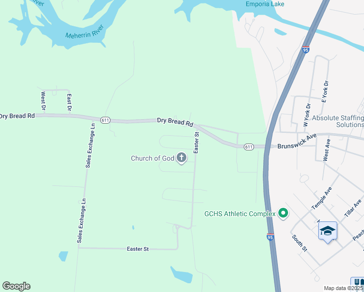 map of restaurants, bars, coffee shops, grocery stores, and more near 105 Louis Street in Emporia