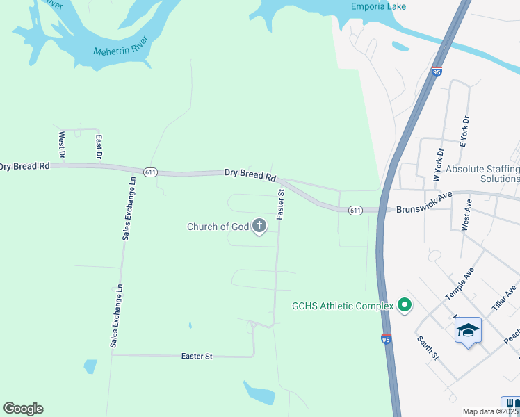 map of restaurants, bars, coffee shops, grocery stores, and more near 105 Louis Street in Emporia