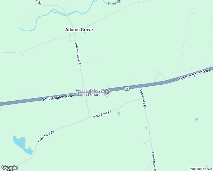 map of restaurants, bars, coffee shops, grocery stores, and more near 7299 Southampton Parkway in Drewryville