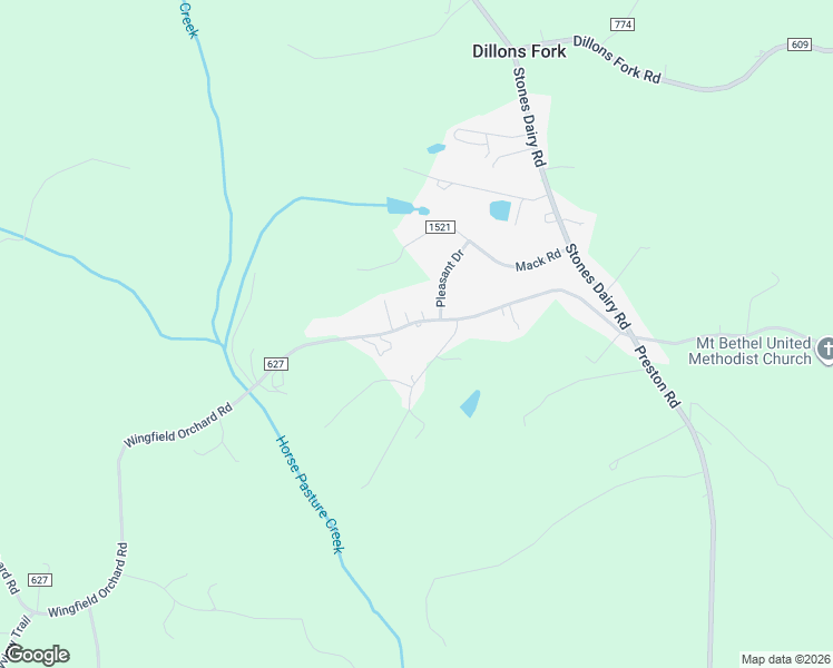 map of restaurants, bars, coffee shops, grocery stores, and more near 495 Wingfield Orchard Road in Martinsville