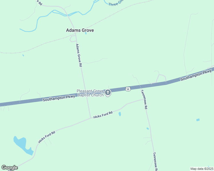map of restaurants, bars, coffee shops, grocery stores, and more near 7299 Southampton Parkway in Drewryville