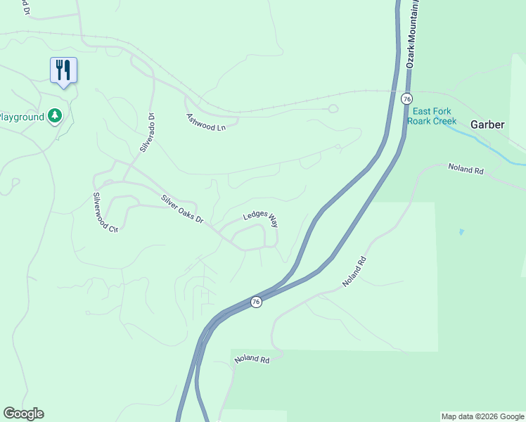 map of restaurants, bars, coffee shops, grocery stores, and more near 616 Crossing Drive in Branson West