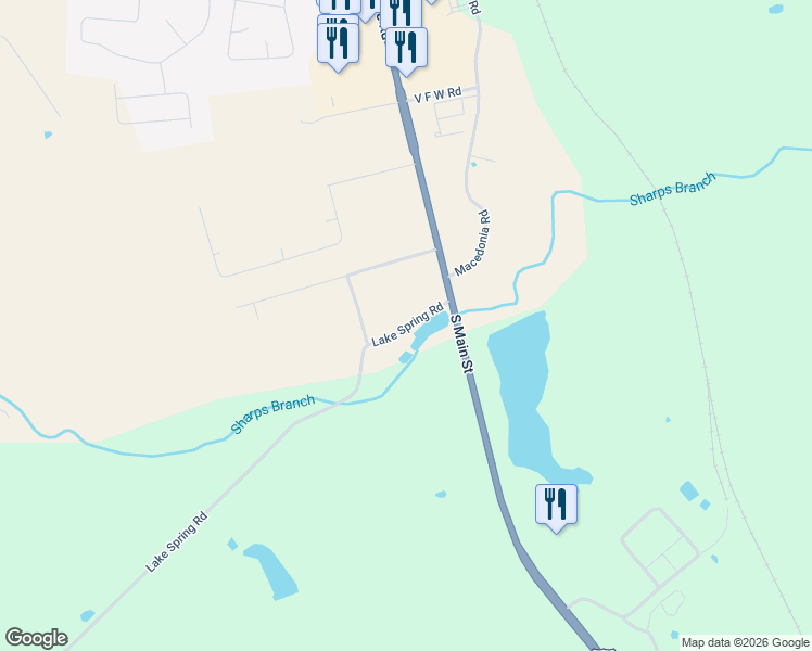 map of restaurants, bars, coffee shops, grocery stores, and more near 101-235 Lake Spring Road in Franklin