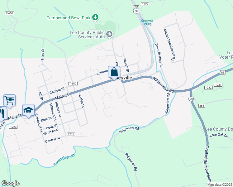map of restaurants, bars, coffee shops, grocery stores, and more near 100-198 Jonesville Manor Road in Jonesville