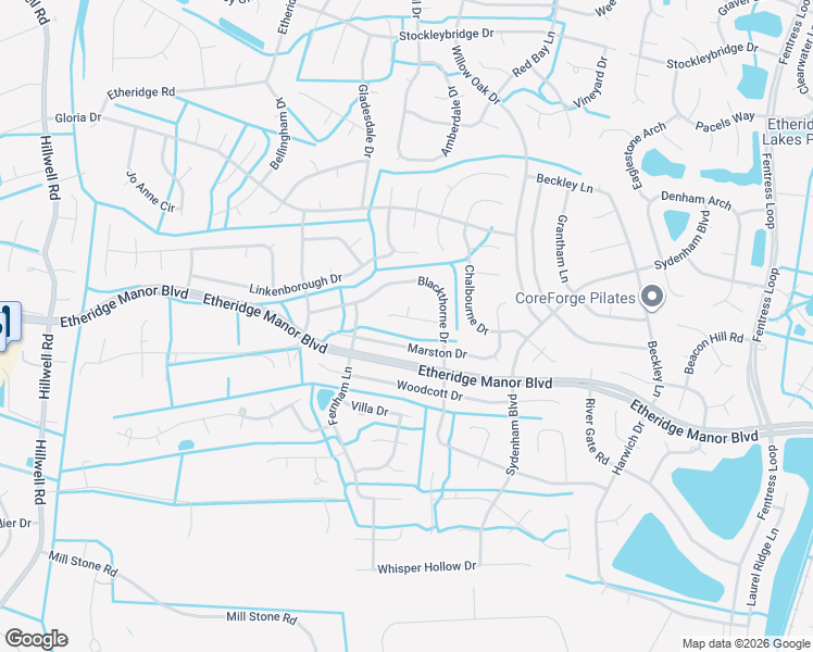 map of restaurants, bars, coffee shops, grocery stores, and more near 628 Marston Drive in Chesapeake