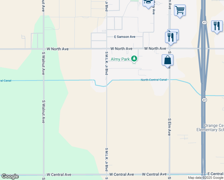 map of restaurants, bars, coffee shops, grocery stores, and more near 3256 South Fig Avenue in Fresno
