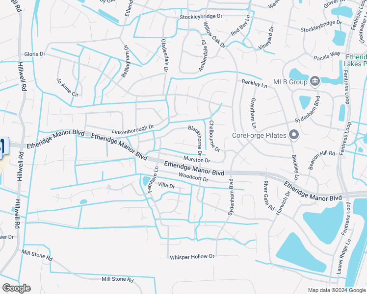 map of restaurants, bars, coffee shops, grocery stores, and more near 711 Waterstock Court in Chesapeake