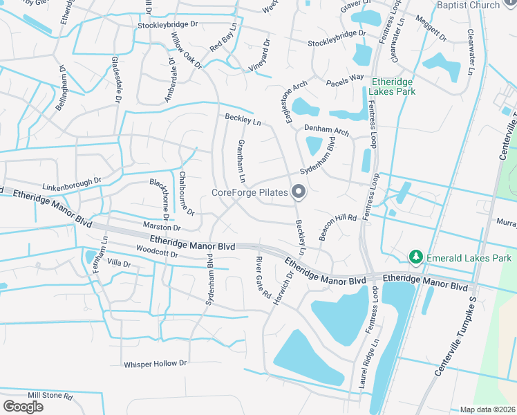 map of restaurants, bars, coffee shops, grocery stores, and more near 1029 Baydon Lane in Chesapeake