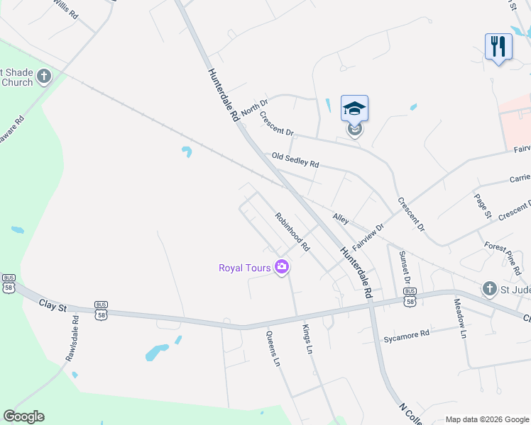 map of restaurants, bars, coffee shops, grocery stores, and more near 317 Robinhood Road in Franklin