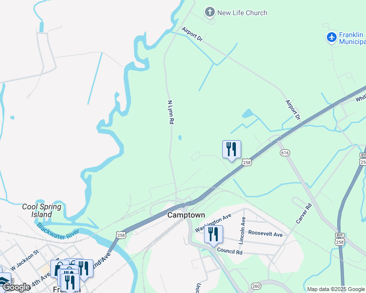 map of restaurants, bars, coffee shops, grocery stores, and more near 33265 North Lynn Road in Franklin