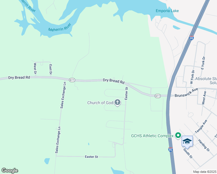 map of restaurants, bars, coffee shops, grocery stores, and more near 47 Calloway Street in Emporia
