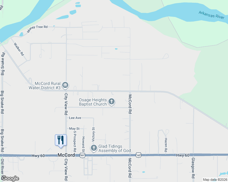 map of restaurants, bars, coffee shops, grocery stores, and more near 1674 Kelley Avenue in Ponca City