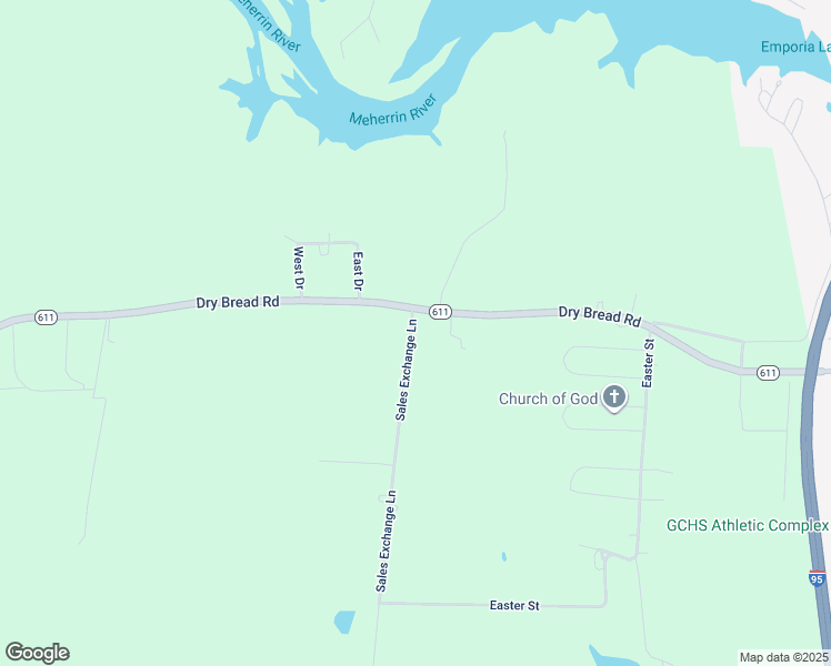 map of restaurants, bars, coffee shops, grocery stores, and more near 1440 Dry Bread Road in Emporia