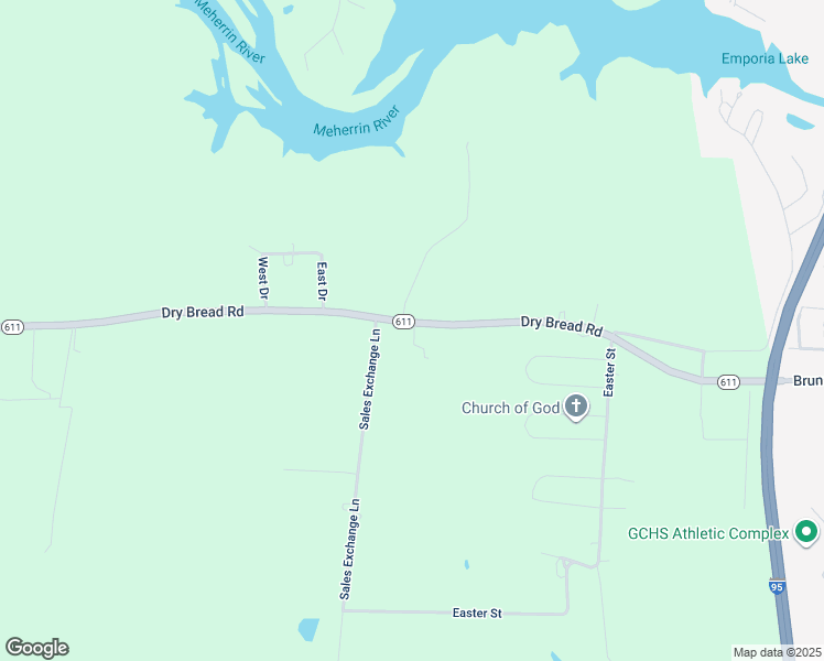 map of restaurants, bars, coffee shops, grocery stores, and more near 1366 Dry Bread Road in Emporia