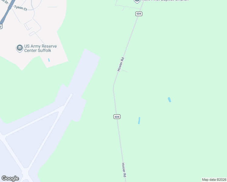 map of restaurants, bars, coffee shops, grocery stores, and more near 1200 Hosier Road in Suffolk