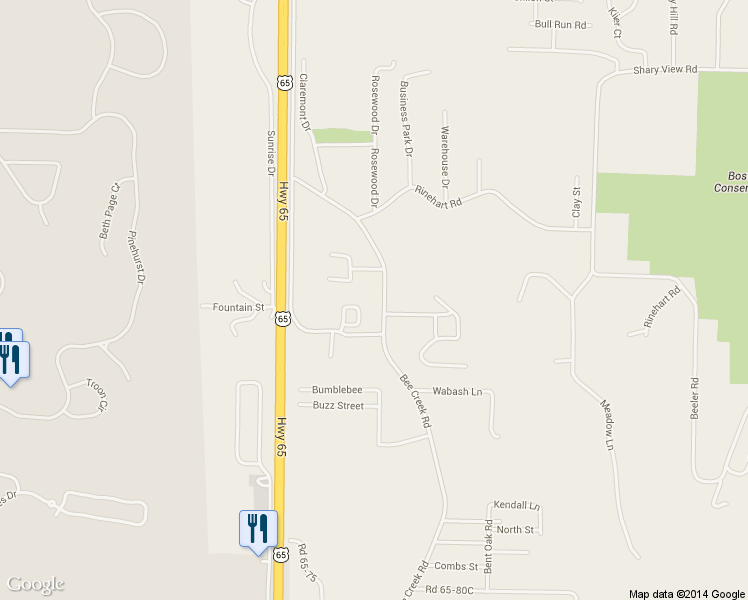 map of restaurants, bars, coffee shops, grocery stores, and more near 1781 Bee Creek Rd in Branson