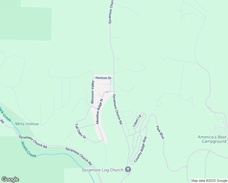 map of restaurants, bars, coffee shops, grocery stores, and more near 2881 Sycamore Church Road in Branson
