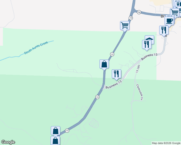 map of restaurants, bars, coffee shops, grocery stores, and more near in Branson West