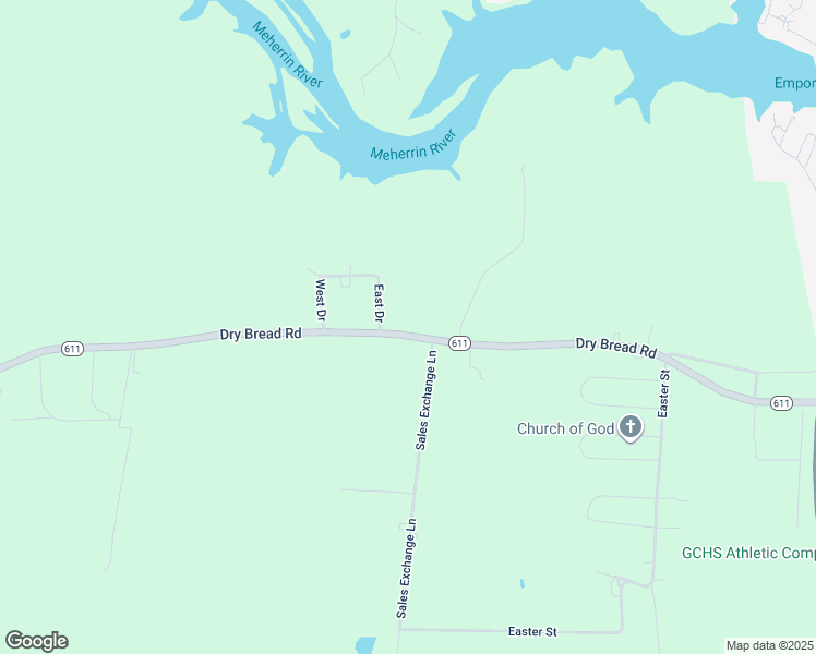 map of restaurants, bars, coffee shops, grocery stores, and more near 1507 Dry Bread Road in Emporia