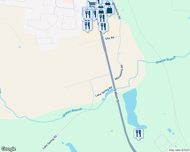 map of restaurants, bars, coffee shops, grocery stores, and more near 100-198 Honeysuckle Road in Franklin
