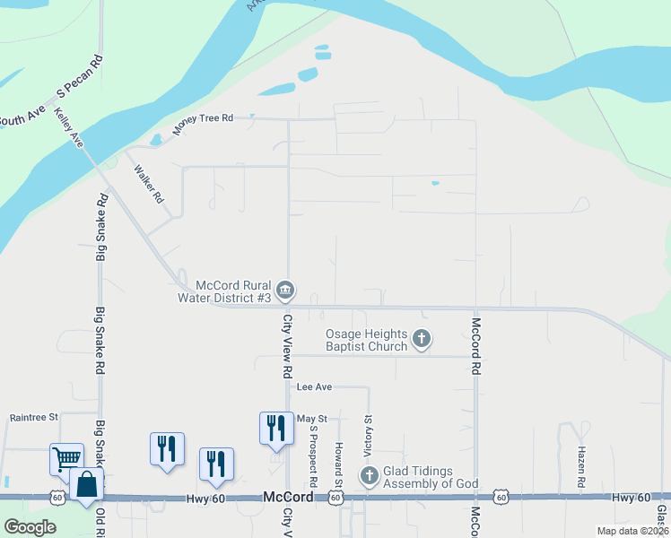 map of restaurants, bars, coffee shops, grocery stores, and more near 1674 Kelley Avenue in Ponca City