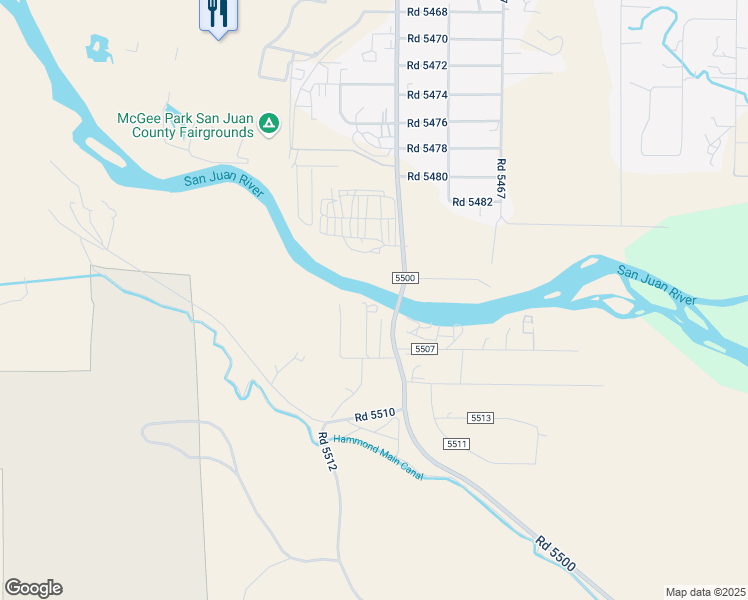 map of restaurants, bars, coffee shops, grocery stores, and more near 6B Road 5508 in Bloomfield