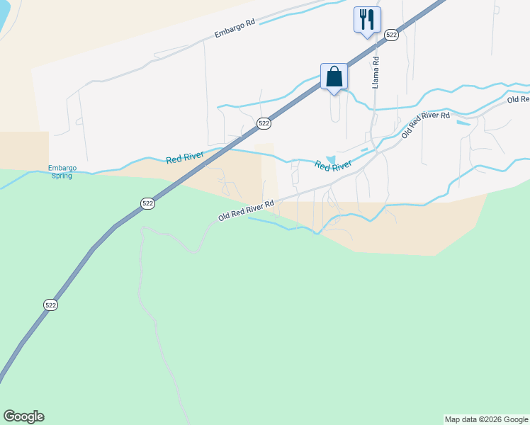 map of restaurants, bars, coffee shops, grocery stores, and more near 2317 Old Red River Road in Questa