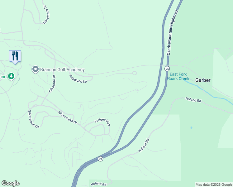 map of restaurants, bars, coffee shops, grocery stores, and more near 850 Silvercliff Way in Reeds Spring