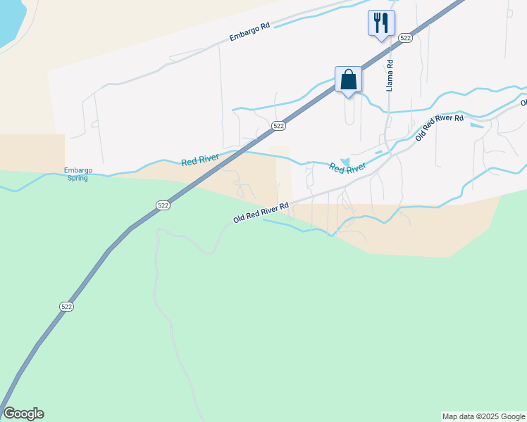 map of restaurants, bars, coffee shops, grocery stores, and more near 2317 Old Red River Road in Questa