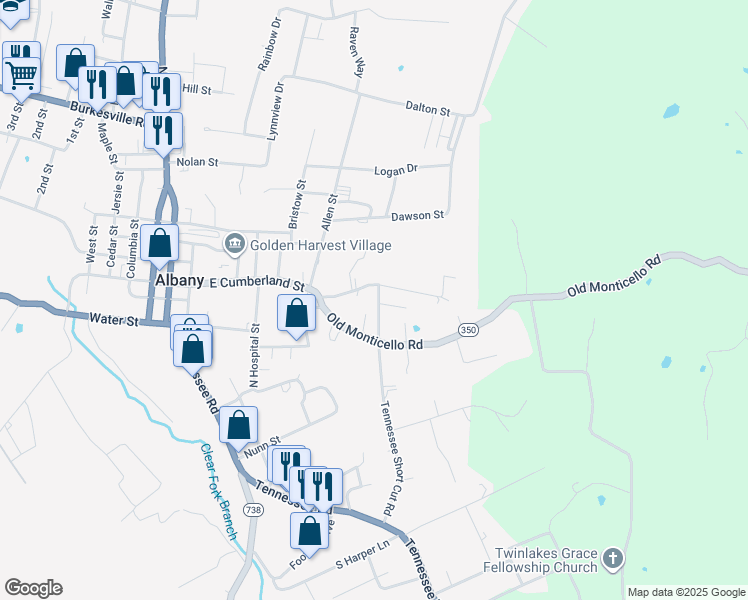 map of restaurants, bars, coffee shops, grocery stores, and more near 256-298 Short Cut Road in Albany
